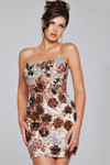 Jovani 40636 Sequin Beaded Embellished Strapless Short Dress