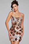 Jovani 40636 Sequin Beaded Embellished Strapless Short Dress