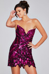 Jovani 40812 Sequin Beaded V-Neck Strapless Short Dress