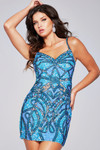 Jovani 40916 Sequin Beaded V-Neck Sleeveless Short Dress