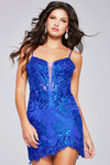 Jovani 40922 Sequin Embellish V-Neck Sleeveless Short Dress