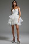 Jovani 41054 Tulle Ruffles Strapless Sleeveless Short Dress