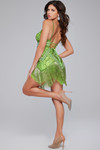 Jovani 41101 Sequin Fringe V-Neck Sleeveless Short Dress