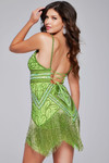 Jovani 41101 Sequin Fringe V-Neck Sleeveless Short Dress