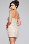 Jovani 42197 Chiffon Beaded Sequin Strapless Short Dress