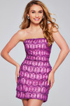Jovani 42197 Chiffon Beaded Sequin Strapless Short Dress
