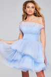 Jovani 42340 Tulle Strapless Sweetheart Neck Short Dress