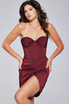 Jovani 42493 Satin Sweetheart Neck Strapless Short Dress