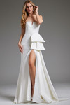 Jovani JB40791 Satin Strapless High Slit Wedding Dress