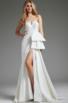 Jovani JB40791 Satin Strapless High Slit Wedding Dress