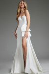 Jovani JB40791 Satin Strapless High Slit Wedding Dress