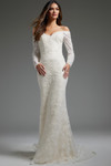 Jovani JB40591 Lace Embellished Off Shoulder Wedding Gown