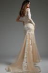 Jovani JB06650 Lace One Shoulder Long Sleeve Wedding Gown