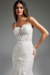 Jovani JB38490 Lace Tulle Jersey Strapless Wedding Dress
