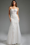 Jovani JB38490 Lace Tulle Jersey Strapless Wedding Dress