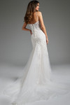 Jovani JB38490 Lace Tulle Jersey Strapless Wedding Dress
