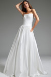 Jovani JB40784 Satin Strapless Floor Length Wedding Dress