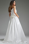 Jovani JB40784 Satin Strapless Floor Length Wedding Dress