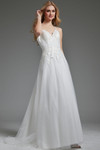 Jovani JB40513 Tulle Beaded V-Neck Sleeveless Bridal Gown