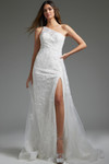 Jovani JB37601 Lace One Shoulder Sleeveless Bridal Dress