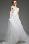 Jovani JB40511 Tulle Beaded V-Neck Sleeveless Bridal Gown