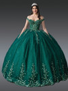 Dancing Queen 1955 Floral Appliques Off-Shoulder Ball Gown