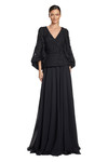 Alexander by Daymor 2042-43 Long Puff Sleeve Evening Dress