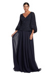 Alexander by Daymor 2042-43 Long Puff Sleeve Evening Dress