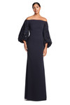 Alexander by Daymor 2047 Long Puff Sleeve Long Evening Dress