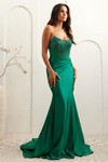 Amelia Couture 3042 Strapless Illusion Scoop Neck Long Gown