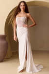 Amelia Couture 3042 Strapless Illusion Scoop Neck Long Gown