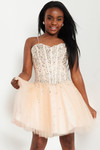 Jovani K59903 Lace Sheer Sequin Embellished Short Kids Dress