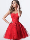 Jovani K1830 Tulle Strapless Sleeveless A-line Short Dress