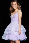 Jovani K06062 Organza Bead Strapless Sleeveless Short Dress