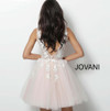 Jovani 63987 Floral Applique V-Neck Sheer Short Girls Dress