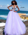 Jovani 65379 Crystal Embellished Bodice V-Neck Ballgown