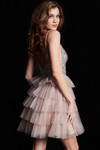 Jovani 22604 Tulle Beaded Bodice V-Neck Sleeveless Dress