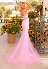 Clarisse 811148 Glitter Sparkle Pastel Strapless Long Dress