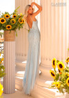 Clarisse 811179 Beaded Pattern Spaghetti Straps Long Dress