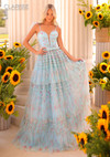 Clarisse 811185 Spaghetti Straps Ruffle Floral Long Ballgown