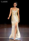 Clarisse 811313 Sequin Deep V Bodice Sleeveless Long Dress