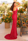 Clarisse 811257 Sequin Asymmetric Neck Strapless Long Dress
