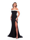 Dave and Johnny 11786 Straight Neck Off Shoulder Long Dress