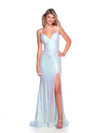 Dave and Johnny 12213 Sequins Spaghetti Straps V-Neck Dress