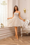Terani Couture 251P4043 Beaded Tulle Strapless Short Dress