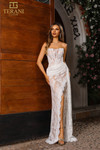 Terani Couture 251P4008 Lace Tulle Strapless Long Prom Dress