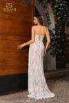 Terani Couture 251P4008 Lace Tulle Strapless Long Prom Dress