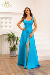 Terani Couture 251P4136 Jersey Satin Scoop Neck Long Dress