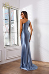 Terani Couture 251P4261 Jersey Satin Asymmetric Neck Dress
