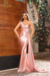 Terani Couture 251P4123 Jersey Satin Asymmetric Neck Dress